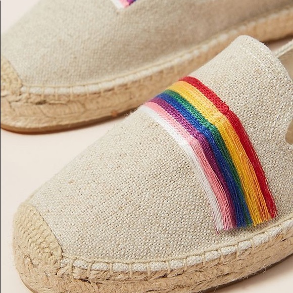 NWT SOLUDOS Rainbow Pride Espadrille Smoking Flats - Picture 13 of 13